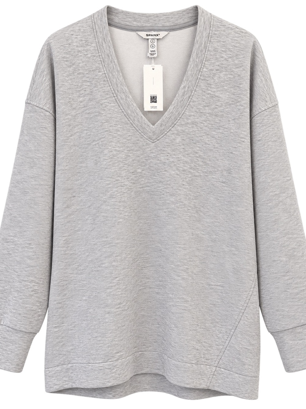SPANX Air Essentials Light Gray V-Neck Pullover Sweater